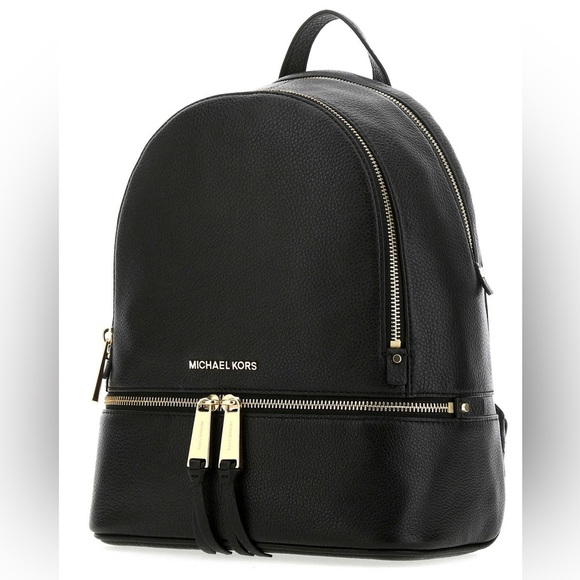 Michael Kors Handbags - MICHAEL Michael Kors
BLACK LEATHER MEDIUM RHEA BACKPACK